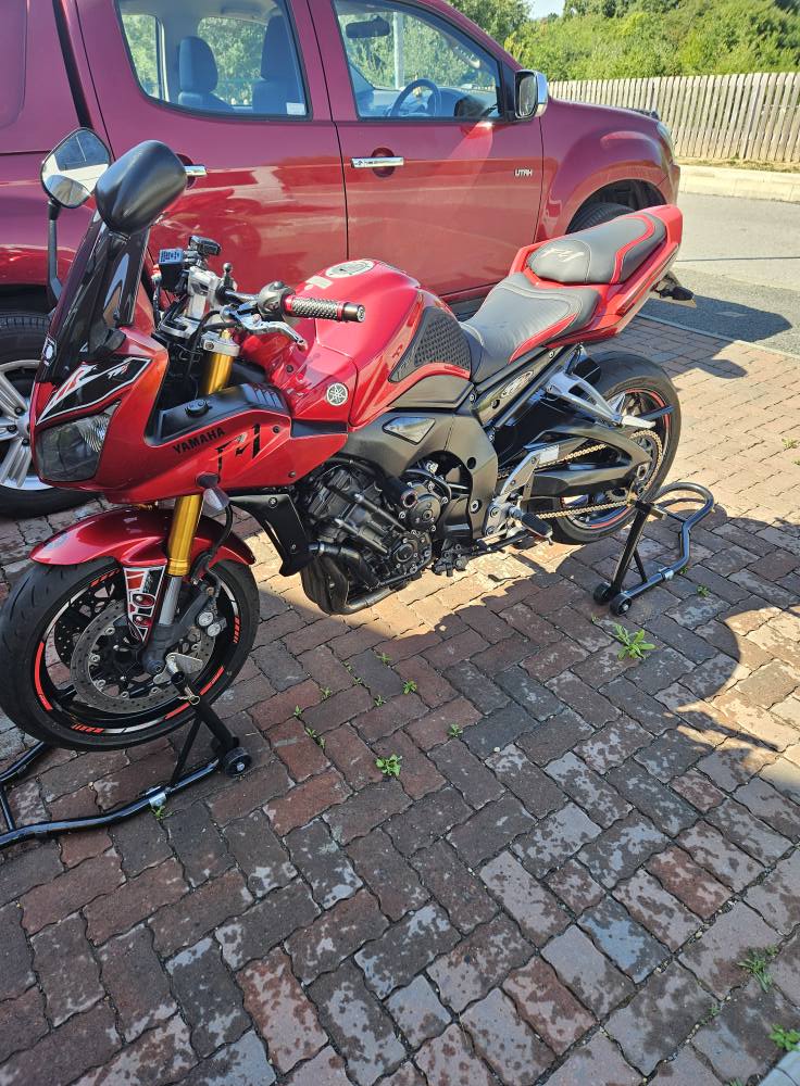 Yamaha FZ1 motorcycle after detailing