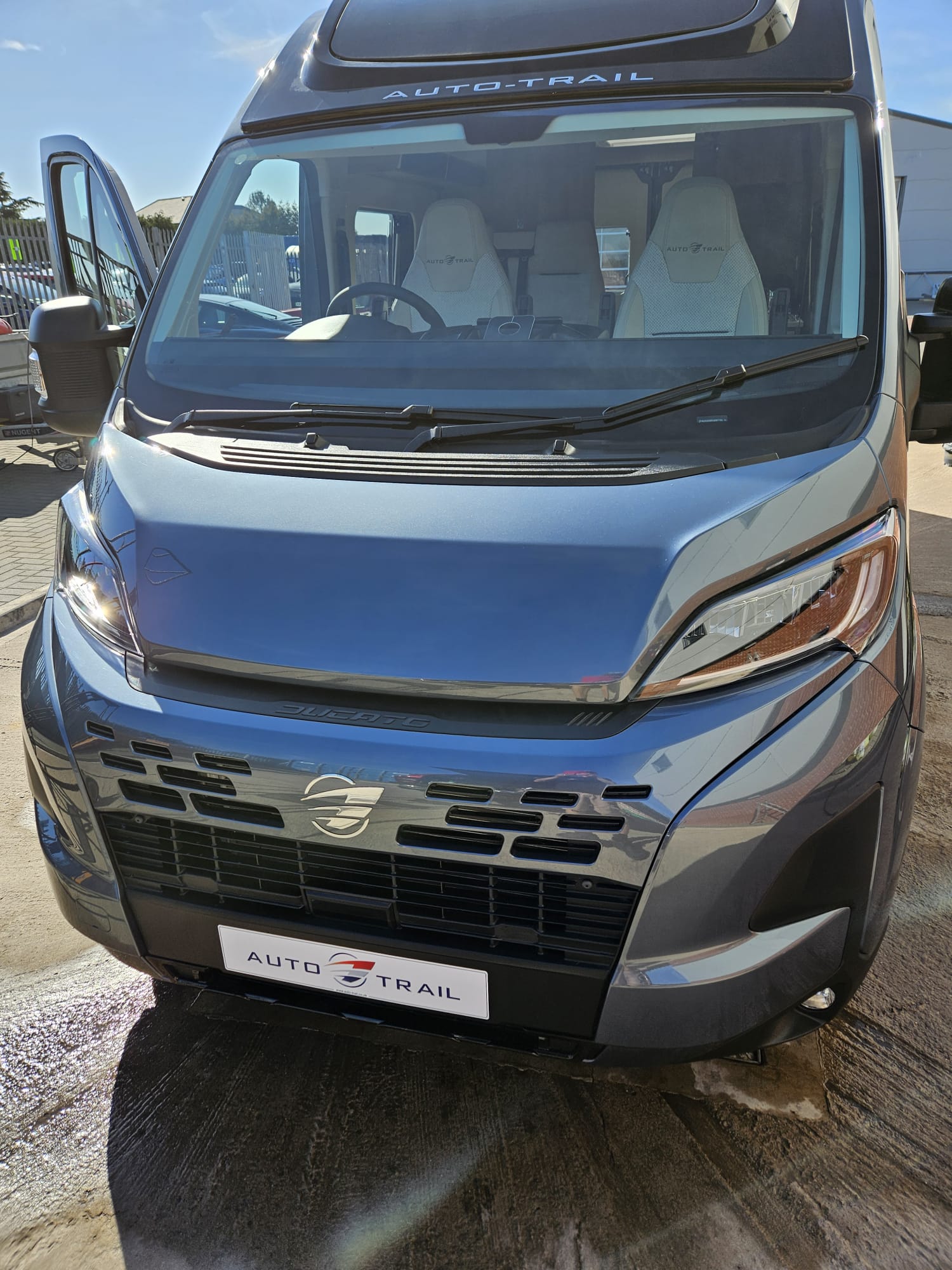 Blue Auto-Trail motorhome after a full exterior clean