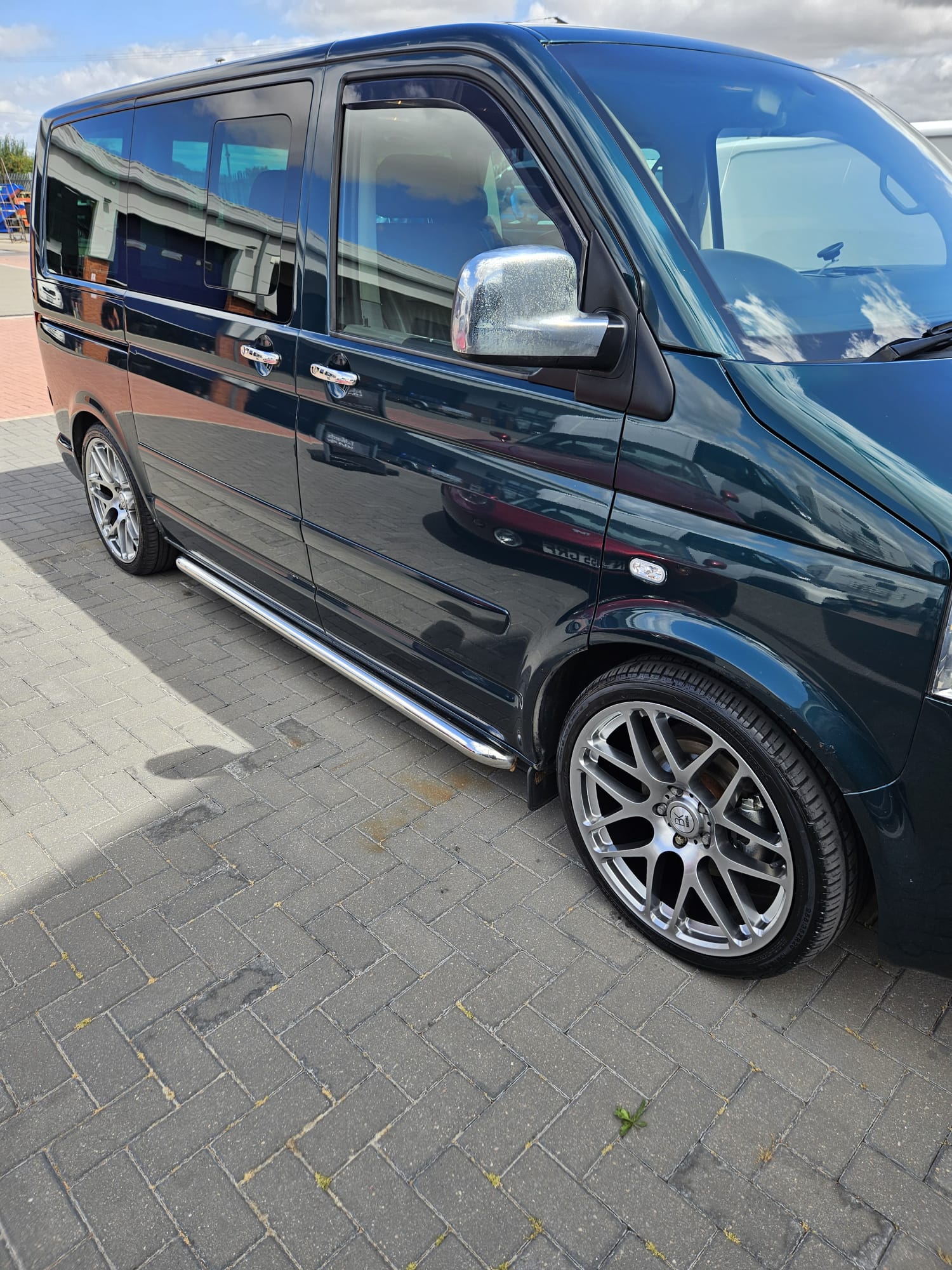 Dark Volkswagen Transporter after detailing