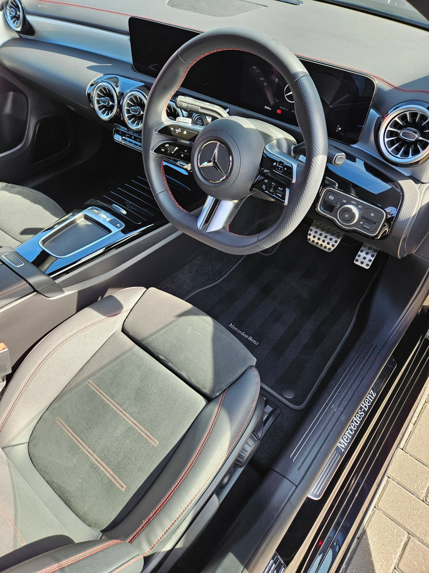Mercedes interior after a full interior detail